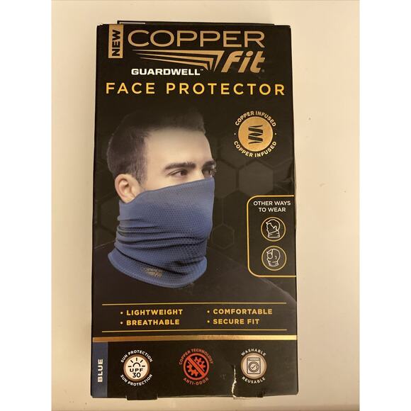 Copper Fit Guardwell Face Protector Mask Gaiter Adult Blue Brand New - Picture 1 of 11